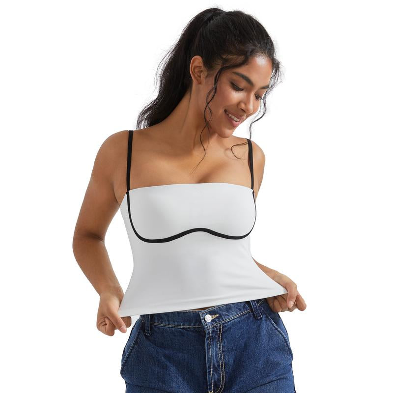 OMKAGI Womens Workout Tank Tops Adjustable Strap Longline Sports Bra Padded Sleeveless Top